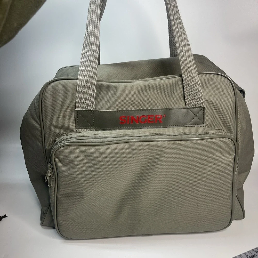 Singer Universal Sewing Machine Tote Storage Case Carry Bag Excellent Green